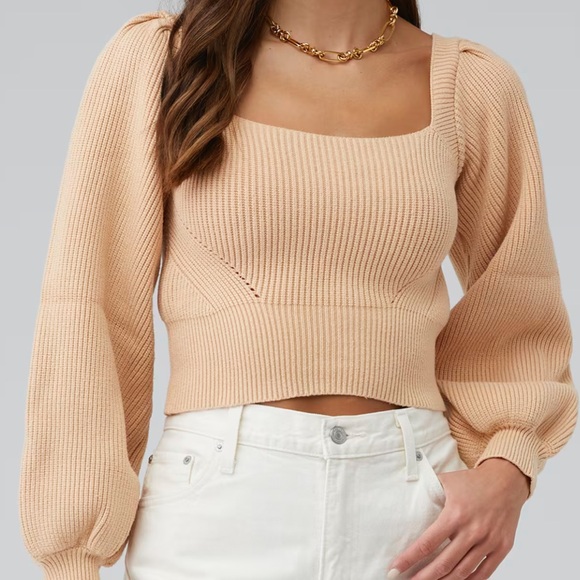 MINKPINK Sweaters - NEW! MINKPINK Beige Knit Square Neck Sweater